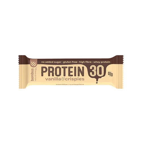 ΜΠΑΡΑ ΠΡΩΤ RAW 30% ΕΠΙΚ. ΣΟΚΟΛ ΒΑΝΙΛΙΑ CRISPIES 50g BOMBUS
